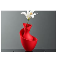 Alvera Bold Vazo – 3D Baskı Akışkan Formlu Dekoratif Vazo-Kırmızı