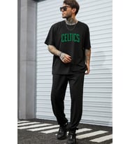 Unisex Celtics Baskılı 2'li Eşofman Takımı (Siyah)