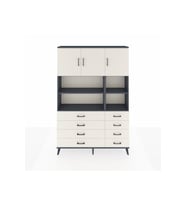 Arges Gardrop 8 Raflı 8 Çekmeceli 3 Kapaklı 132x30x195 Antrasit-Aytaşı