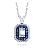 0.70 Karat Safir Baget Pırlanta Kolye