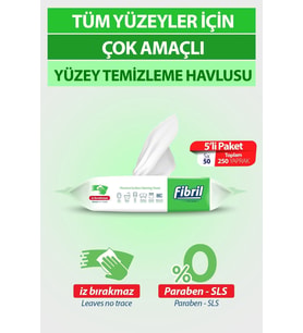 Pratik Yüzey Temizlik Havlusu Temizlik Çam Kokulu 5 X 50 (TOPLAM 250 YAPRAK)