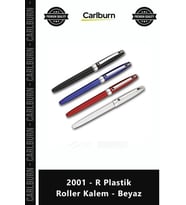 Özel Üretim Promosyon Kurumsal Baskılı Kaliteli Logo Baskı Şık 2001 R Plastik Roller Kalem Beyaz