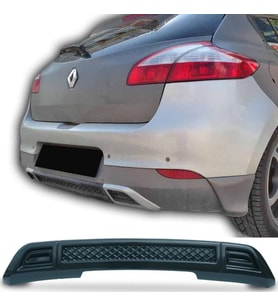 Renault Megane 3 Difüzör Difizör Plastik Parlak Siyah Servis Model Izgaralı Arka-bodykit-ek-karlık