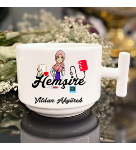 Tesettürlü Hemşirelere Özel T Kulplu Nescafe Fincanı