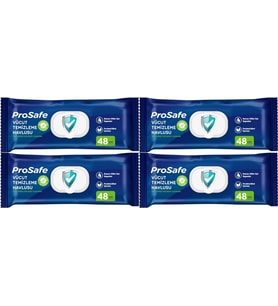 Prosafe Hasta Vücut Temizleme Islak Mendil Havlu 48 Yaprak XL (4 Lü Set) Plastik Kapak