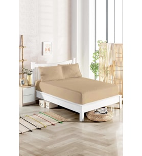 Boy Alez Yatak Koruyucu Alez Pamuklu Kapitoneli Fitted (180x200) Bej