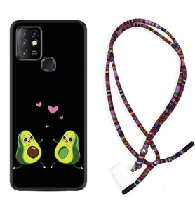 INFINIX Hot 8 9 10 11S Hot 10 Play 10T Kılıf Boyun Asklı Rasta Silikon Aşık Avokadolar 1642