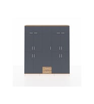 Arges Dolap 10 Raflı 2 Çekmeceli 4 Askılı 220x30x243 Çam-Antrasit/Çam