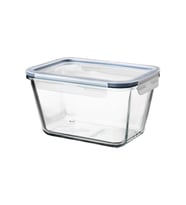 IKEA 365+ 1,8 Lt 21x15x12 Cm Dikdörtgen Kapaklı Saklama Kabı Cam - Plastik (Şeffaf)