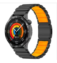 Lexroo Xiaomi Redmi Watch 5 Active KRD-151 22mm Metal Silikon Kordon - Siyah-Turuncu