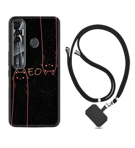 Tecno Spark 6 6 Go 8C 8 Pro 7 7 Pro Kılıf Boyun Askılı Silikon Meow 1657