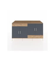 Kronos Konsol 5 Raflı 2 Çekmeceli 4 Kapaklı 176x59x99 Çam-Antrasit/Çam