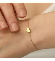 925 Ayar Gümüş Küçük Kalp Bileklik (Gold)