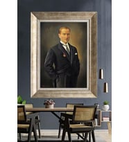 Gümüş Çerçeveli Atatürk Tablo za180