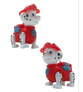 Yürüyen Köpek Pilli Işıklı Sesli Paw Patrol Marshall Figür Benzeri Yürüyen Köpek  (Kırmızı)