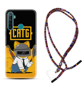 Realme 5i 5 Pro 6i 7 Pro 8 Kılıf Boyun Asklı Rasta Silikon Cat G 1677