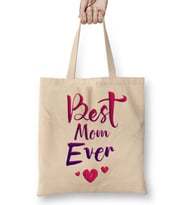 Best Mom Ever Anneler Günü 01 Bez Çanta Uzun Saplı