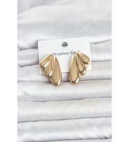 316L Çelik Gold Renk Vintage Kadın Küpe 5886