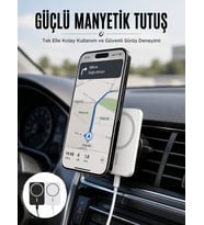 Kablosuz Şarj Aleti Magsafe Araç Içi Manyetik Şarj 15W İOS Uyumlu Yeni Nesil