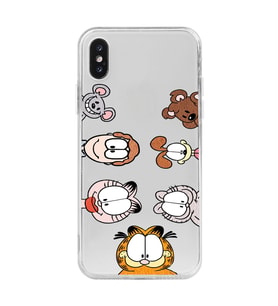 Iphone X ve XS Uyumlu Garfield Tasarımlı Şeffaf Telefon Kılıfı