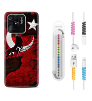 Xiaomi Redmi Note 7 8 9 Pro 10 2022 10 Pro 10S Kılıf Kablo Koruma Spiral Silikon Wolf and Moon 2 1381