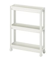 Servis Sehpası Beyaz 54x18x71 cm MeridyenDukkan Mutfak-Banyo Düzenleyicisi 3 Katlı Tekerlekli