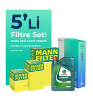 MANN Peugeot Expert 2.0 Dizel Filtre Bakım Seti Castrol Motor Yağlı (2017-2024) 5 Li