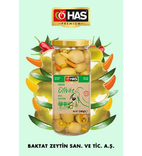 Piri Piri Biberli Yeşil Zeytin 500cc