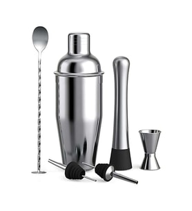 6 Parça Kokteyl Seti (750 ml) Avantajlı Paket, Paslanmaz Çelik Shaker