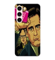 Samsung Galaxy S23 Uyumlu Michael Scott Fight Club Tasarımlı Şeffaf Telefon Kılıfı