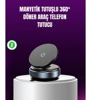 Araç İçi Manyetik Telefon Tutucu 360° Döner Vakumlu Stand