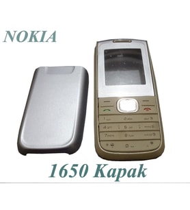 Nokia 1650 Krem Gri Arka Kapak Kasa Düğme Tuş Takımı Ön Çerçeve A Kalite Kapak