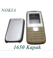 Nokia 1650 Krem Gri Arka Kapak Kasa Düğme Tuş Takımı Ön Çerçeve A Kalite Kapak