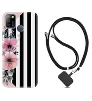 INFINIX Smart 4 5 6 Zero 8 S5 Pro Kılıf Boyun Askılı Silikon Flowers 4 1390