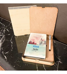 Mimar Ahşap Kutulu Defter Kalem Set 004