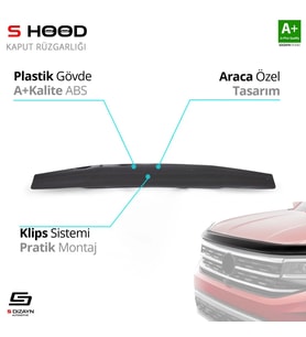 Nissan Uyumlu Pathfinder ABS Plastik Kaput Rüzgarlığı 2005-2014 A+Kalite Parça