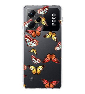 PrintiFy Xiaomi Poco X5 Pro ile Uyumlu 1mm Slim Fit Water Color 2 Baskılı Şeffaf  Kılıf