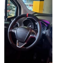 Opel Vectra A Kasa Uyumlu Kırmızı Yüzüklü Noktalı Nubuk Dikmeli Direksiyon Kılıfı