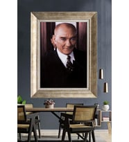 Gümüş Çerçeveli Atatürk Tablo za104