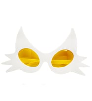 Beyaz Renk Bıyık Tasarımlı Kedi Parti Gözlüğü 19x11 cm (5690)