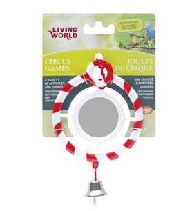 Living World Zilli Aynalı Kırmızı Halka Kuş Oyuncağı
