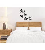BK Home This Is My World Ahşap Duvar Yazısı (Siyah)