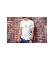 Unisex Bisiklet Yaka Baskılı Oversize T-Shirt - Beyaz