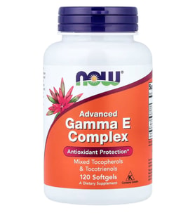 NOW Foods Gamma E Complex Advanced Vitamin E  Tocopherols and Tocotrienols 120 Softgels. (Renksiz)