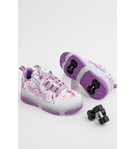 Çocuk Patenli 4 Tekerlekli Mor Spor Işıklı Paten Ayakkabı - Tekerlekli Sneakers SeferiPaten