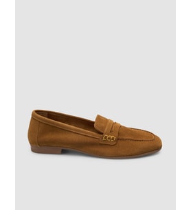 %100 Hakiki Deri Taba Süet Kadın Loafer
