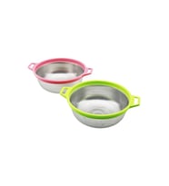 24CM RENKLİ PLASTİK ÇERÇEVE - KULPLU ÇELİK SEPET METAL SÜZGEÇ (5343)