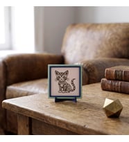 Modern Yorumla Kedi Objesi, Sevdikleriniz İçin Çok Özel ve Kalıcı Bir Armağan 10x10 cm