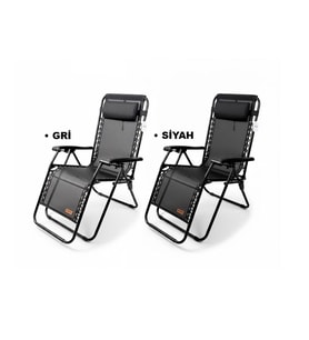 Madfox EasyRest Katlanır Şezlong Sandalye GRİ