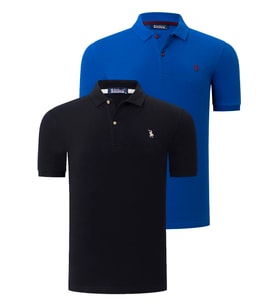 İKİLİ SET T8561 DEWBERRY ERKEK TSHIRT-SİYAH-SAKS (Karışık)